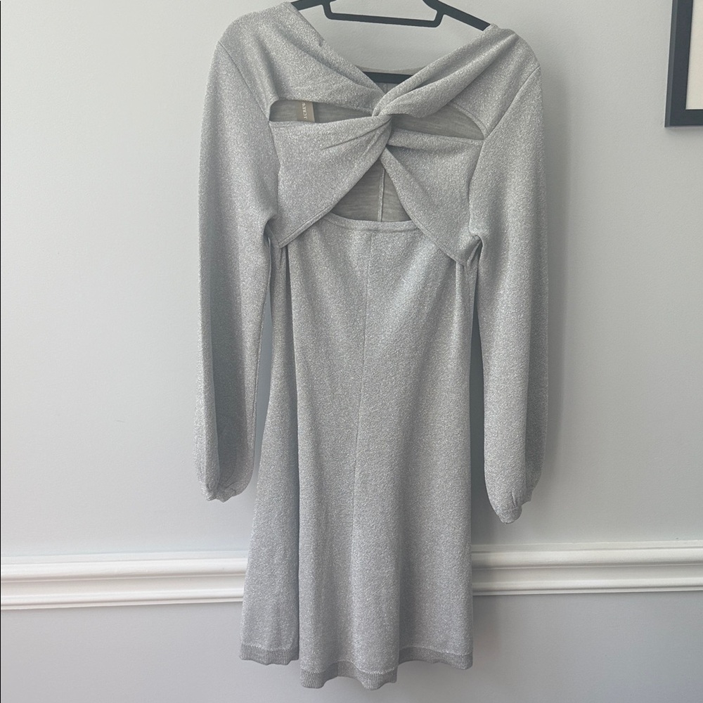 NWT J. Crew Shimmering Gray Long Sleeve Dress